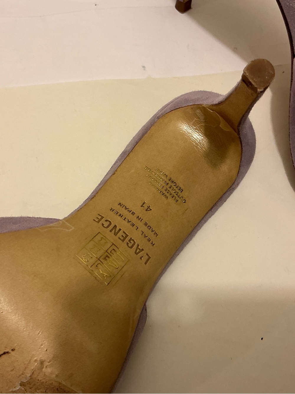 L'AGENCE Lavender Suede Pointed Mules - Picture 4 of 5